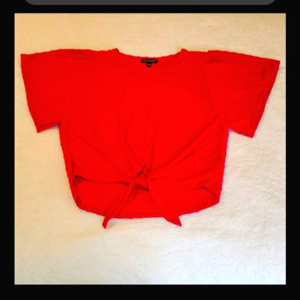 Cha-cha Vente Fushia Tie up Front Top S NWT